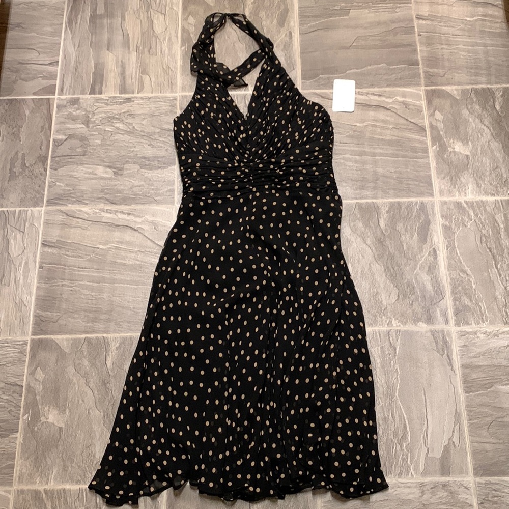 NWT Jones New York Summer Nights Polka Dot Halter Dress